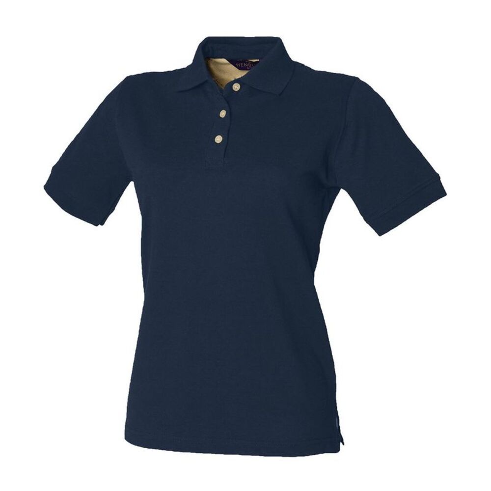 Henbury Womens/Ladies Classic Cotton Pique Polo Shirt / Navy